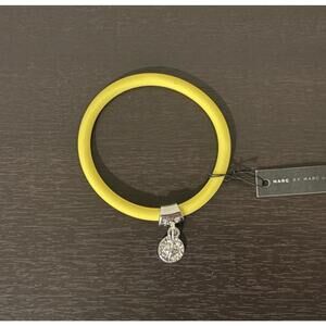 Yellow Rubber Bracelet with Silver Charm by Marc by Marc Jacobs NWT
